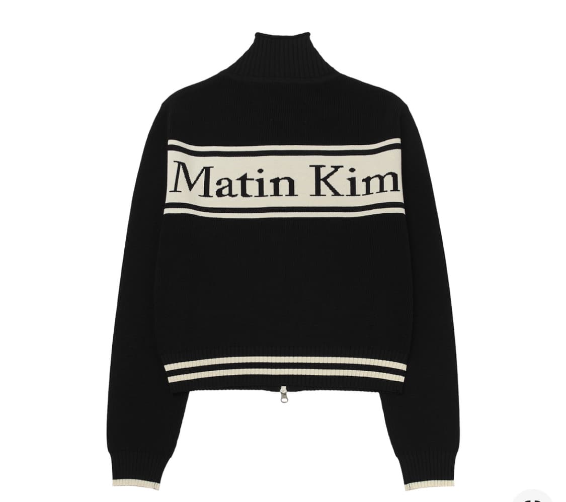 마뗑킴 스펠 포인트 스트라이프 가디건 블랙 L 상품이미지1