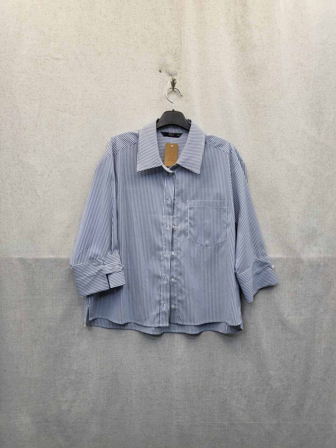 VISIT 스트라이프 셔츠 블라우스 7부 상품이미지1