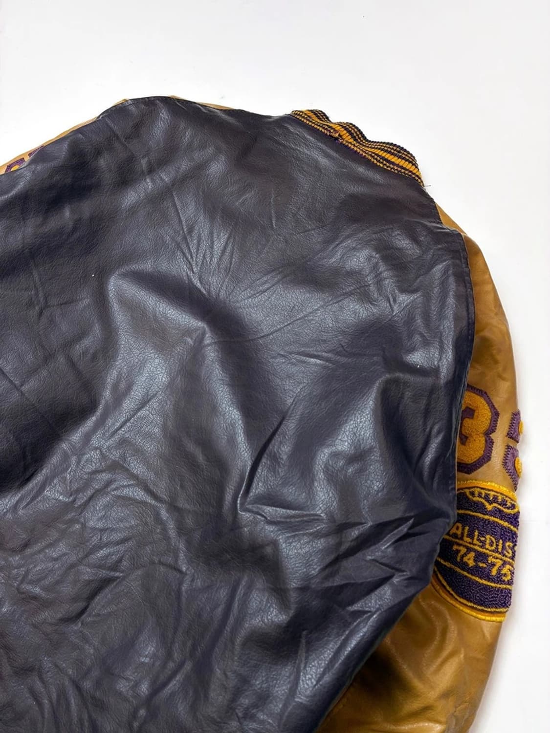 American Vintage 90s USA 가죽배색바시티자켓PN4930 상품이미지8