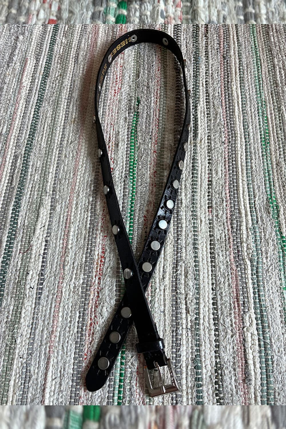 Diesel Studded Black Leather Belt  상품이미지2