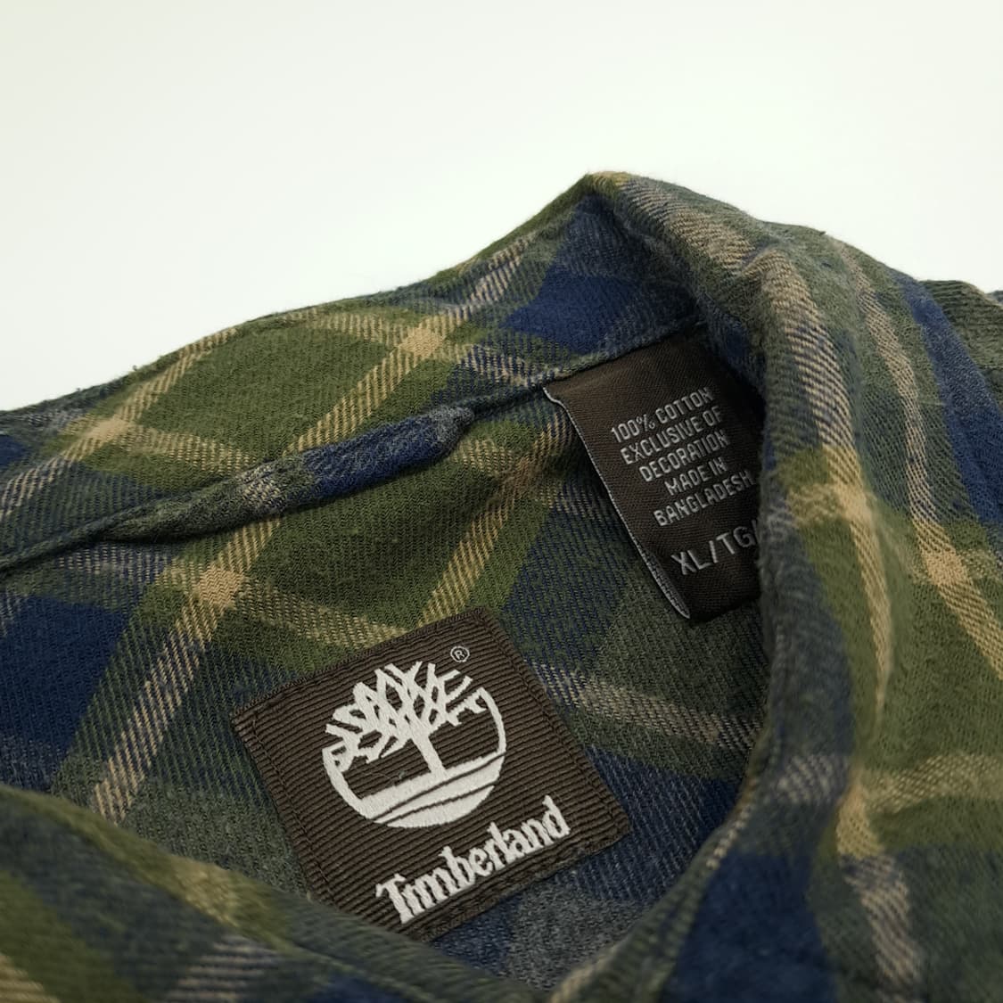 CN925 XL 팀버랜드 네이비그린 플란넬 긴팔 체크 셔츠 남방 상품이미지4