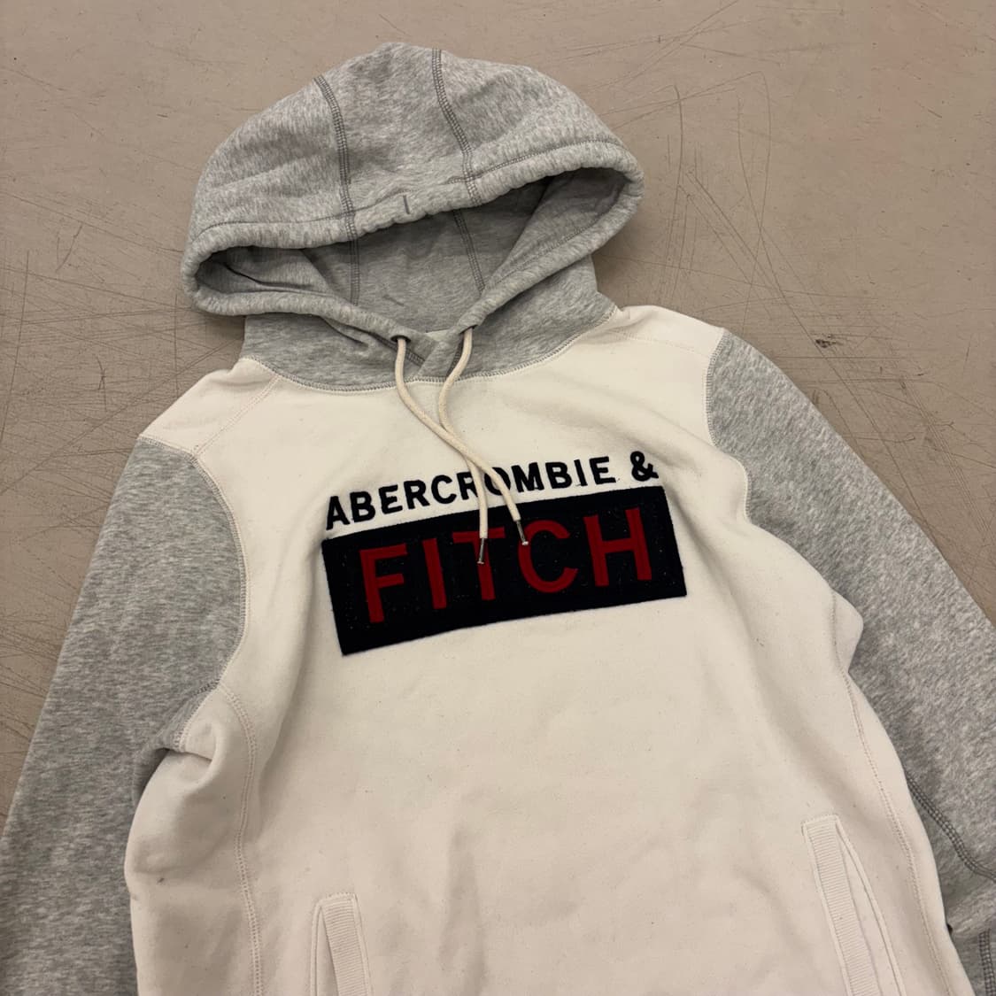 아베크롬비 투톤 빅로고 후드티 상품이미지2