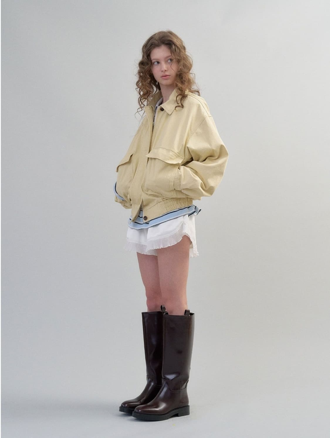 [새상품] 헤더먼트 가먼트 워싱 점퍼 90s garment 블루종 상품이미지3