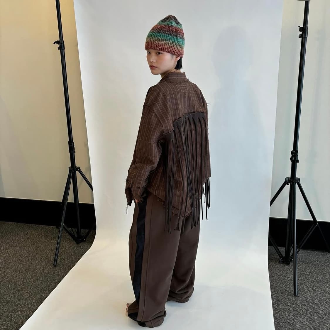 0tape_STRIPED FRINGE SHIRT 상품이미지2