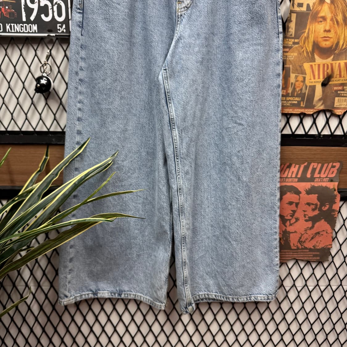 GAP 미드라이즈 데님 배기 팬츠 허리 밴딩 포인트 연청 상품이미지4