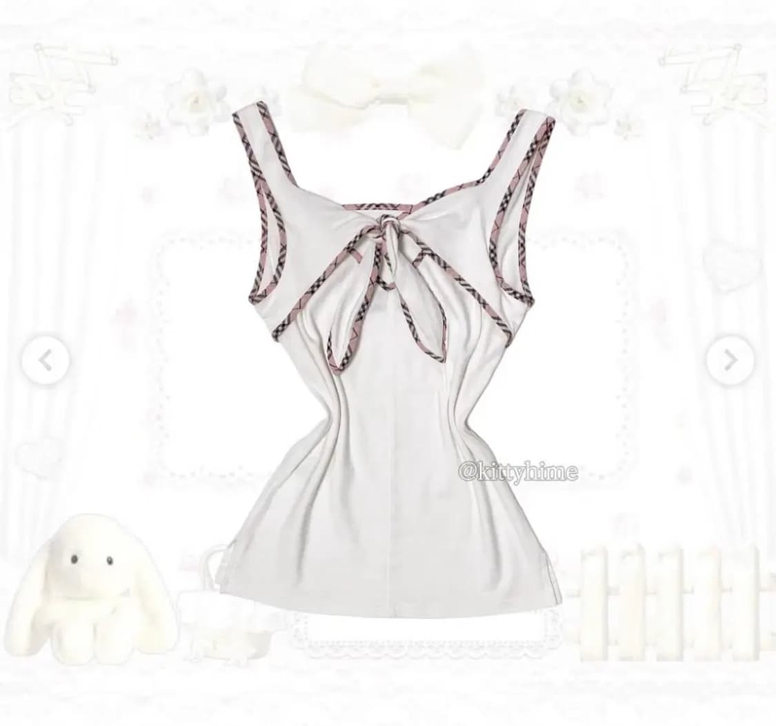 버버리 블루라벨 핑크 노바체크 슬리브리스 상품이미지2