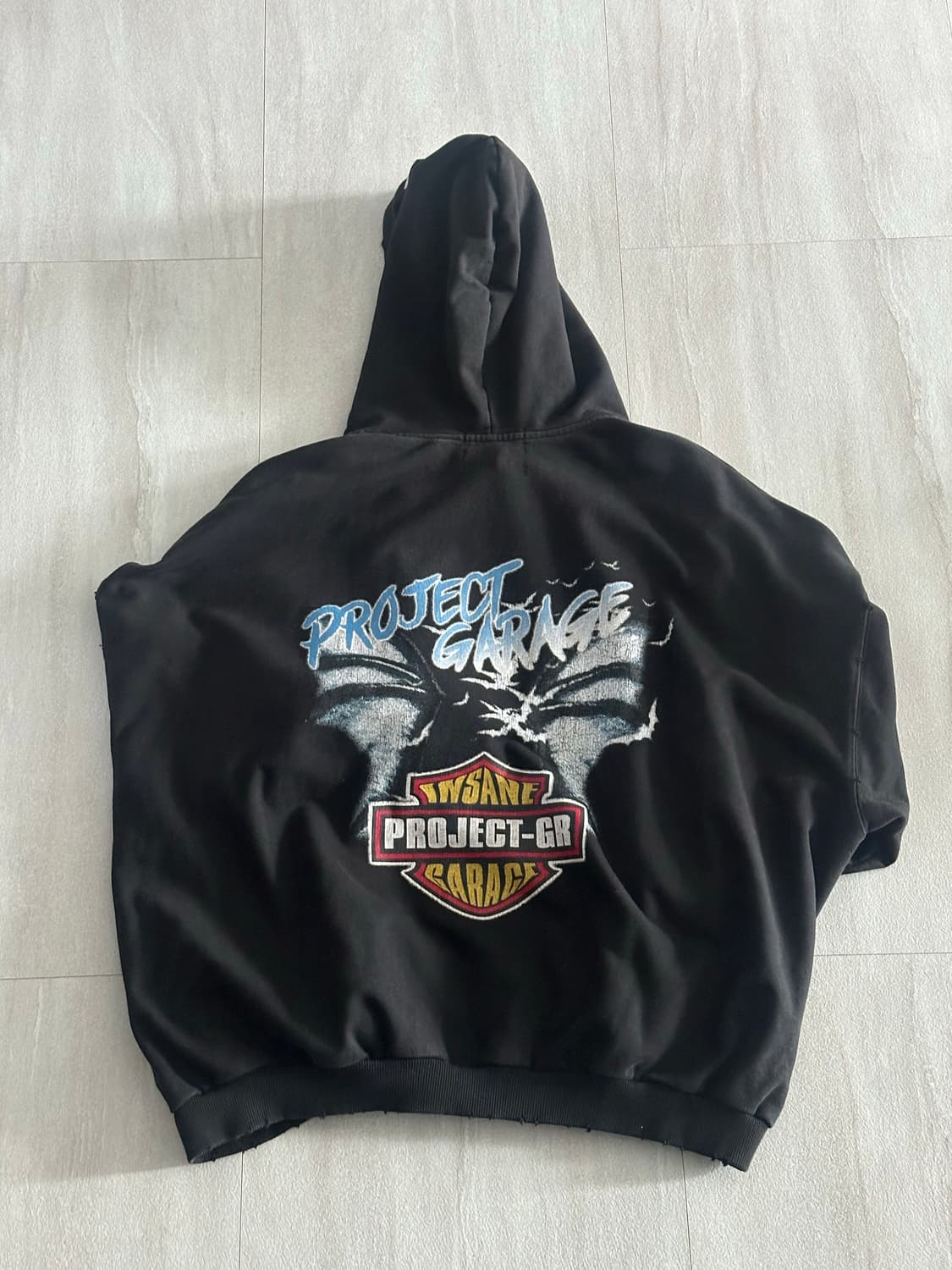 프로젝트 G/R x 인세인개러지 뱃 집 후드 블랙 상품이미지2