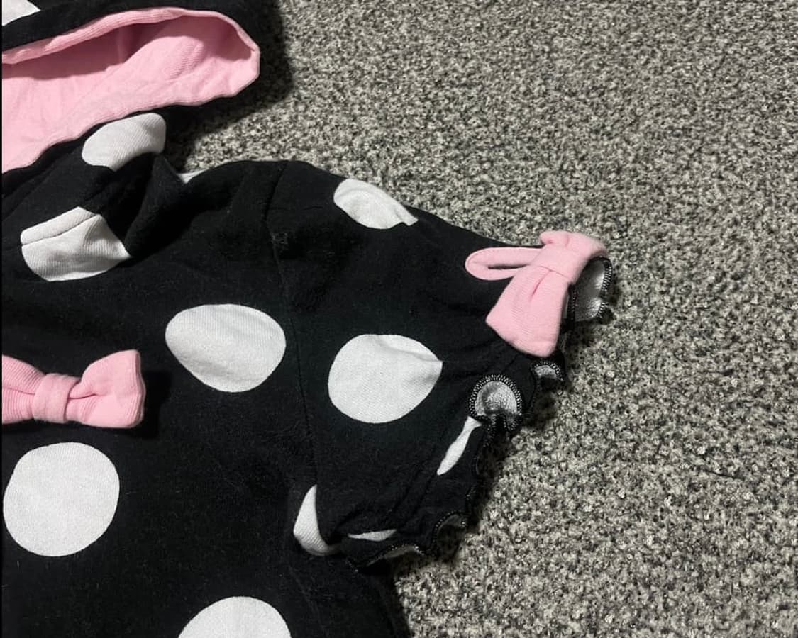 에메필 도트 반팔 후드집업 상품이미지3