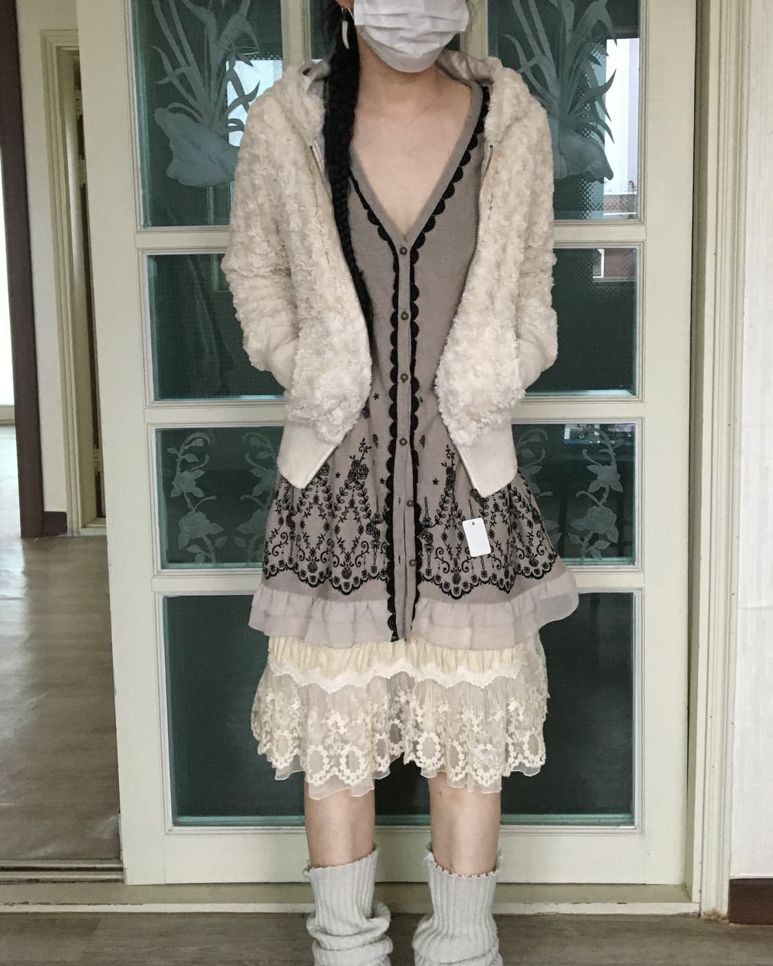 Fake fur hood zip up 상품이미지6