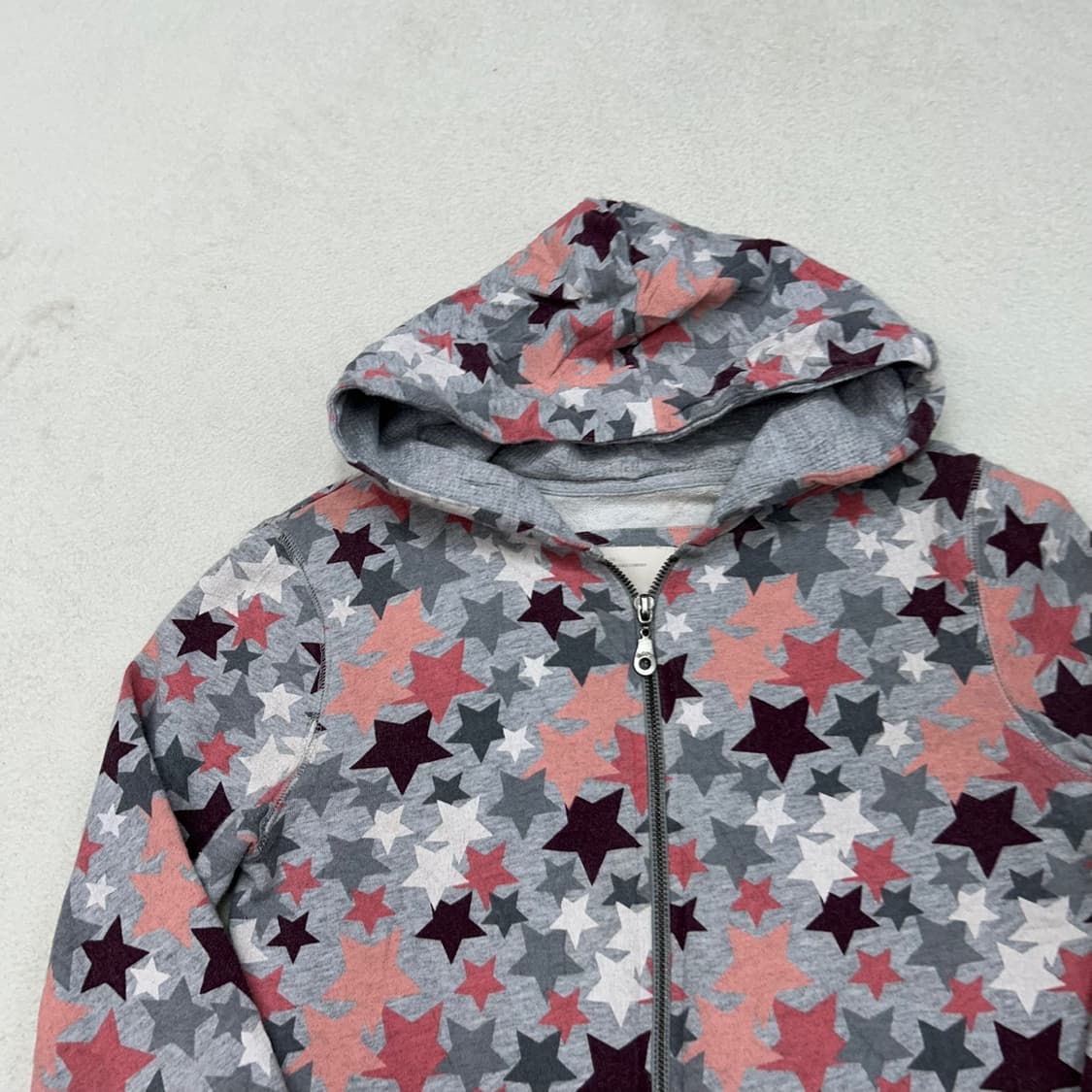 Vintage star pattern hood zip-up 상품이미지6
