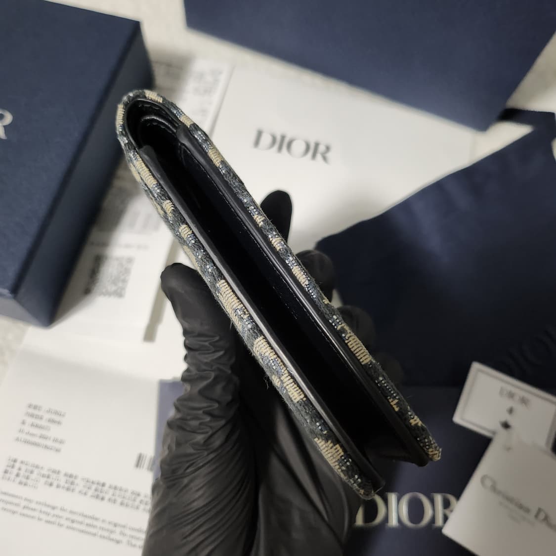 [영수증/풀구성]디올 오블리크 자카드 반지갑 베이지 상품이미지6