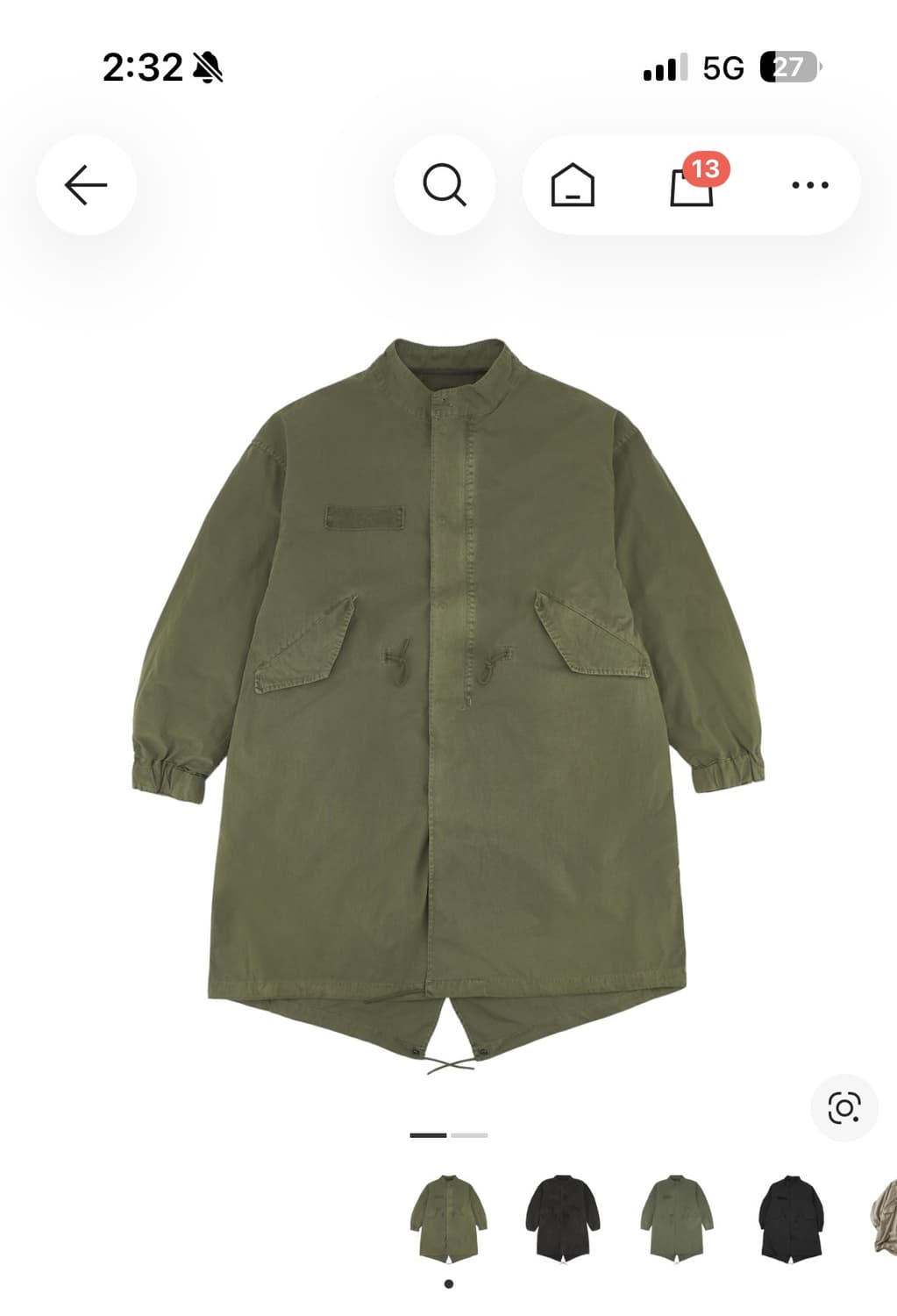 (L) 프릭스 스토어 M-65 라이너 세트 페이디드 올리브 상품이미지1