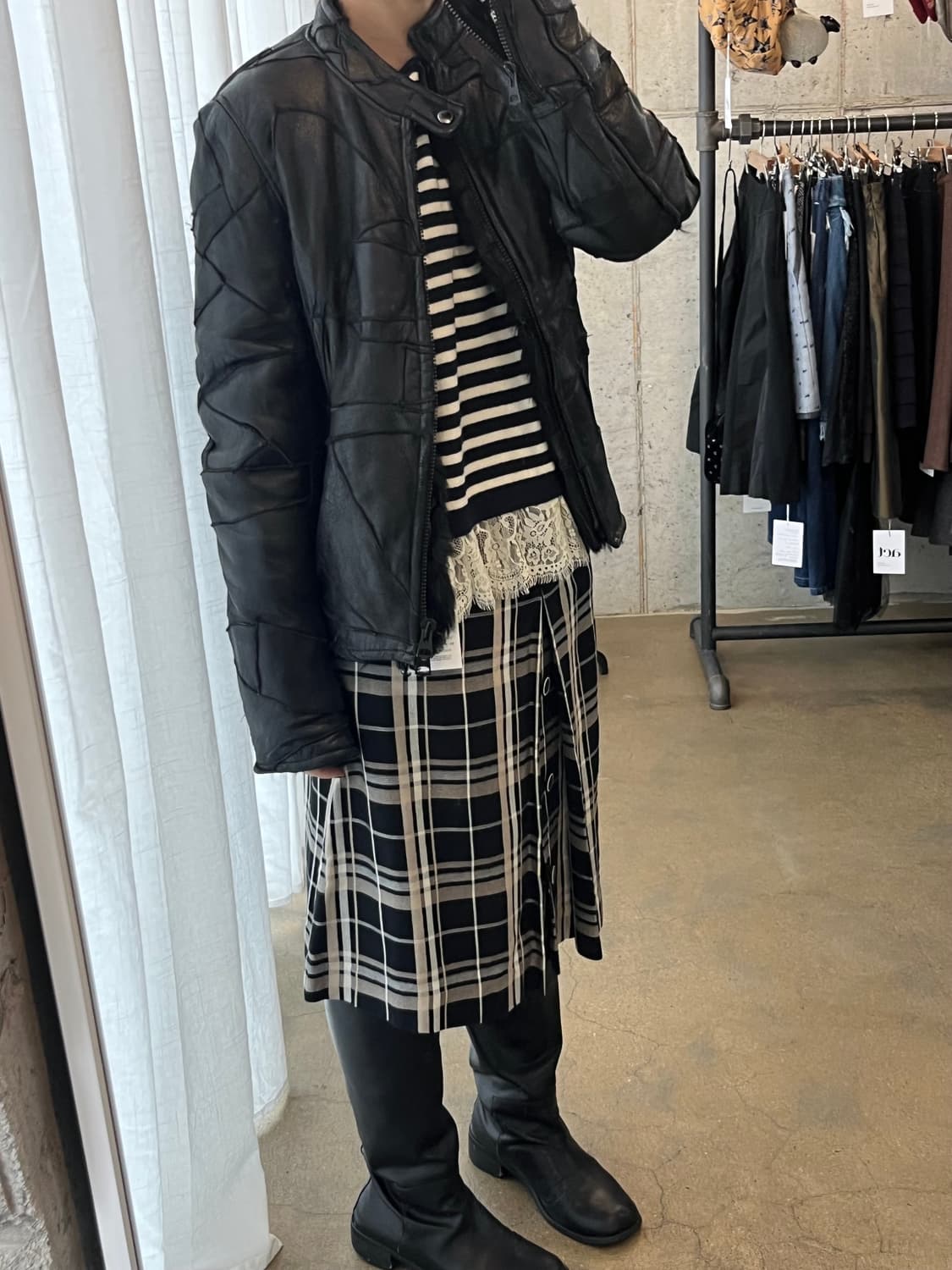 90s NUMERODUE 패치워크 양가죽 자켓  상품이미지2