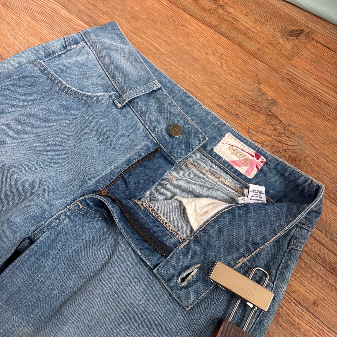 SIWY 씨위 연청 데님 청바지 28 페이딩 변색 배기핏 상품이미지4