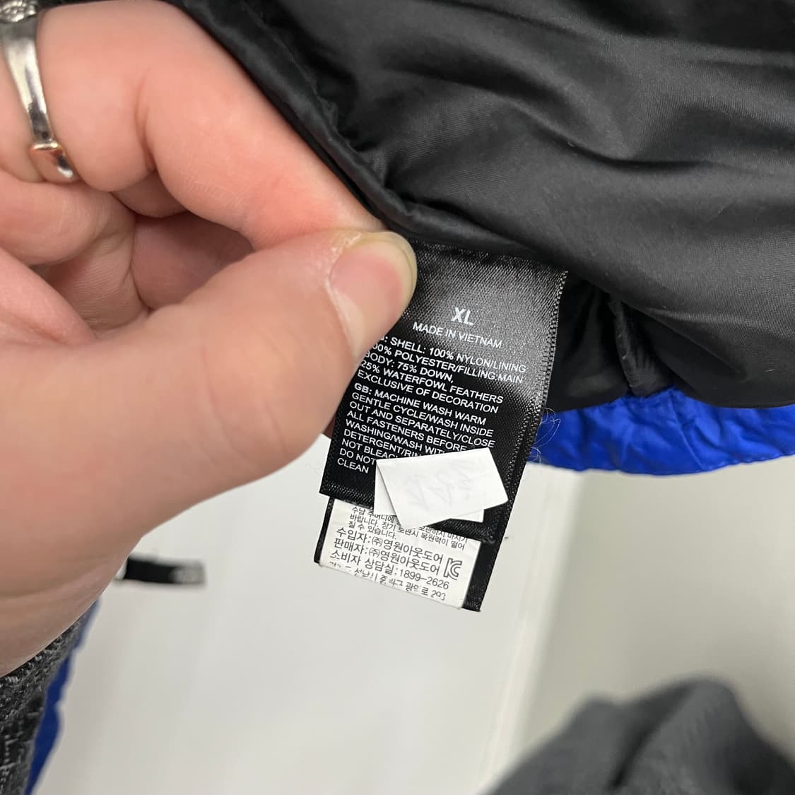 노스페이스 눕시 패딩 블루 / 블랙 남M 상품이미지8