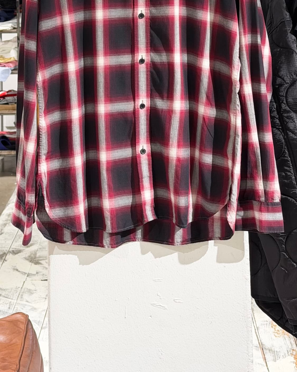 생로랑 레드 블랙 타탄 체크 셔츠  상품이미지5