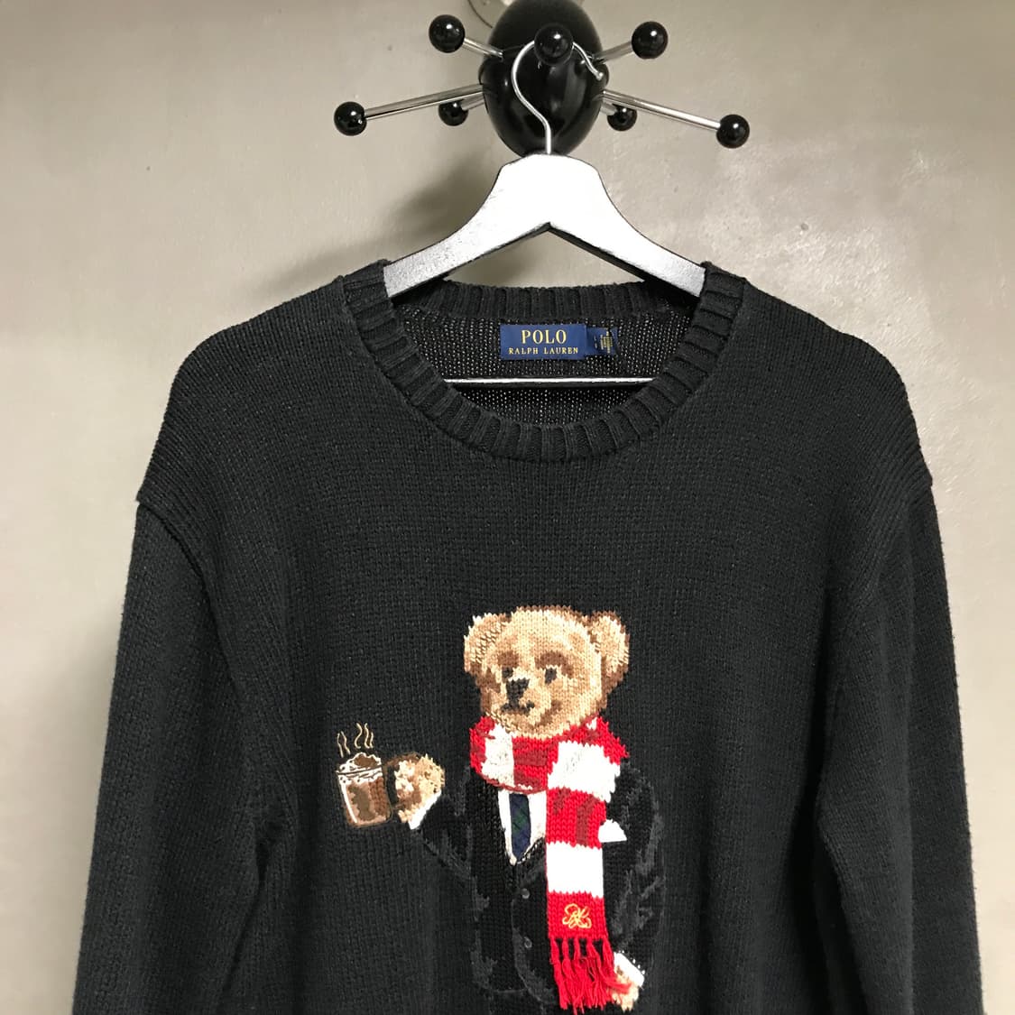 폴로 랄프로렌 베어 니트 블랙 L 상품이미지2