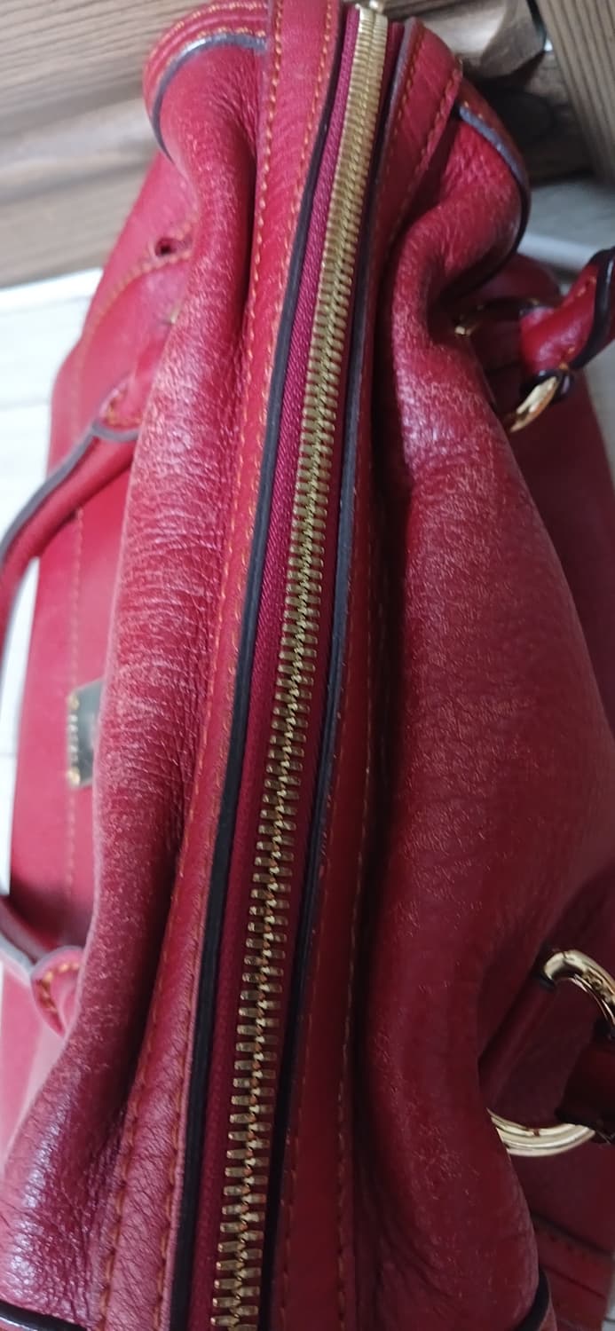 MCM 레드 가죽 토트백 상품이미지5