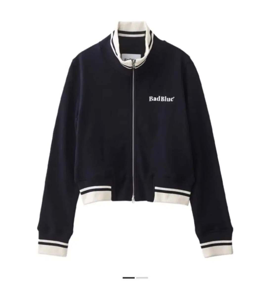 판완) 배드블루 로고 크롭 집업 네이비 / 빈티지 상품이미지1