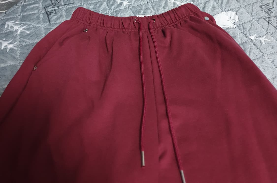 HOLLY 메이드 크롭 후드짚업 와이드팬츠 스웨트 상하의 버건디(F) 상품이미지5