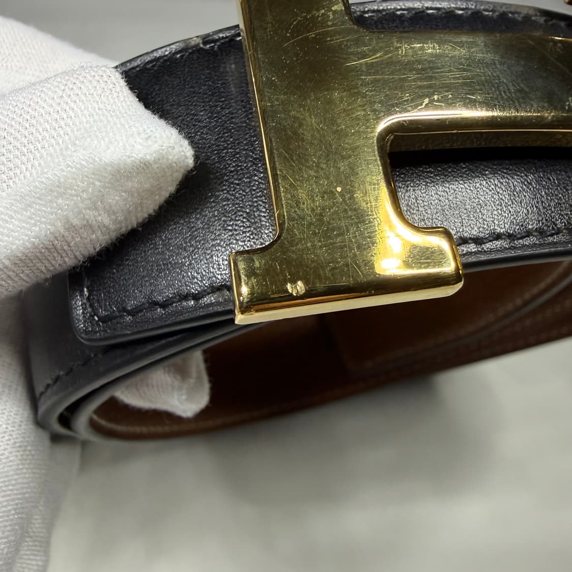 에르메스 리버시블 레더 스트랩 32MM H 골드 버클 벨트 상품이미지2