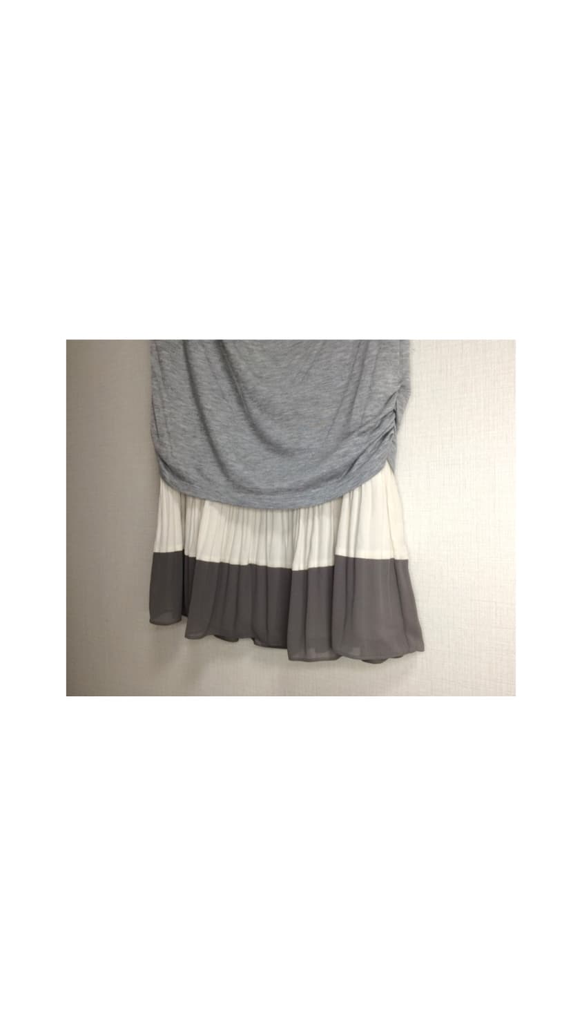 빈티지 그레이 레이어드 플리츠 원피스 튜닉 상품이미지2