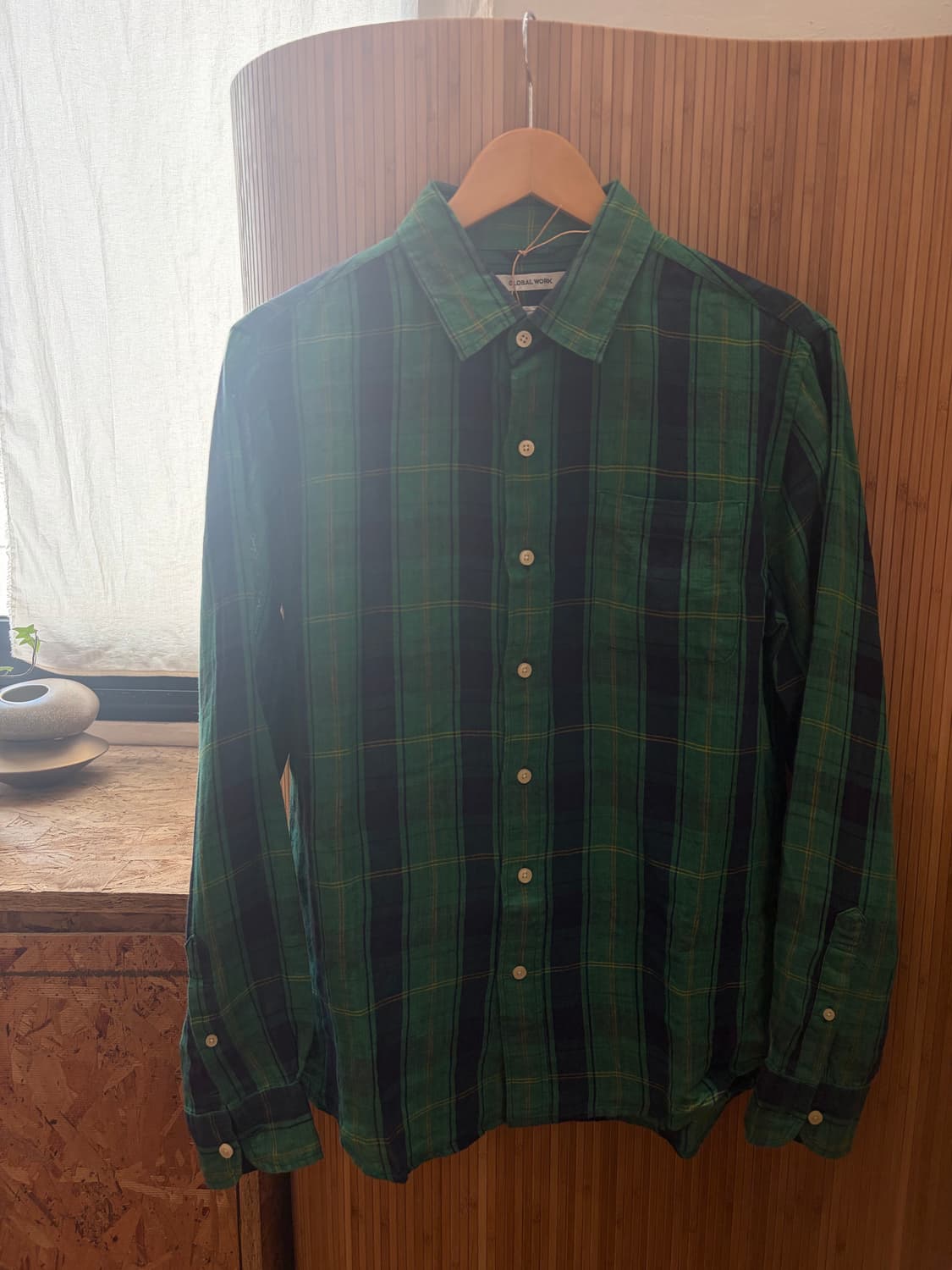 GLOBAL WORK LINEN CHECK SHIRT 상품이미지7
