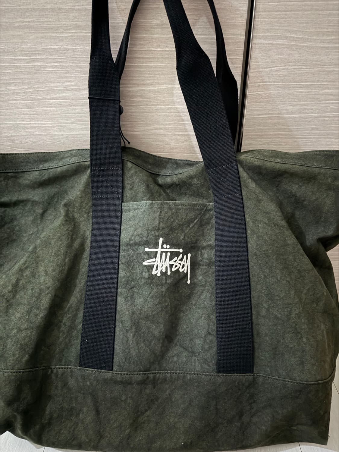 StussyCANVAS XL TOTE BAG - Washed Black 상품이미지2