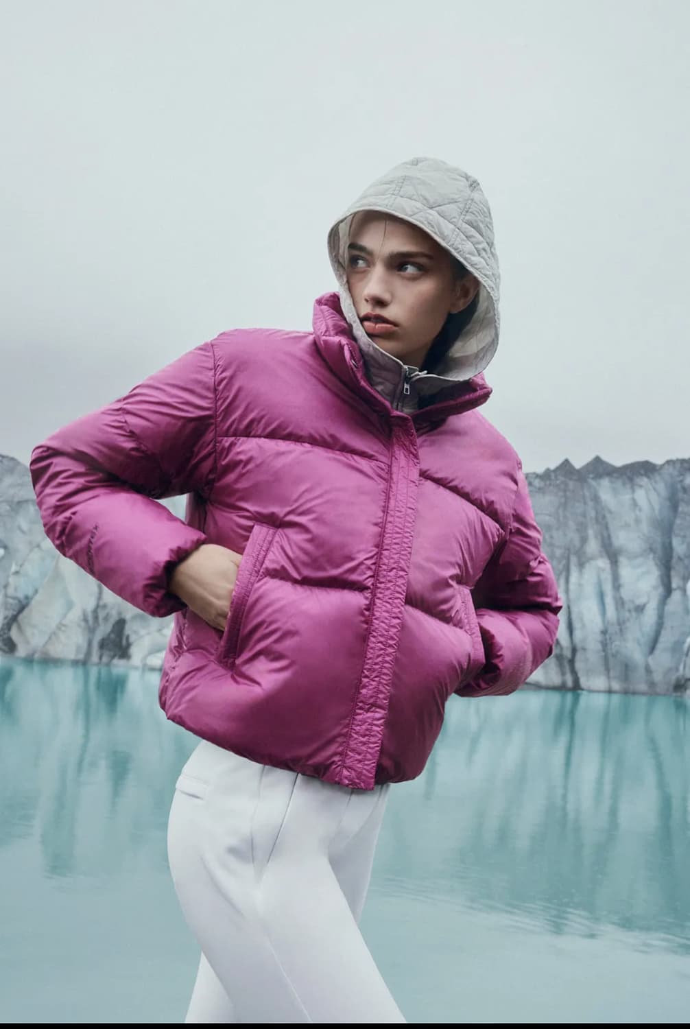 마젠타 핑크 패딩 상품이미지1