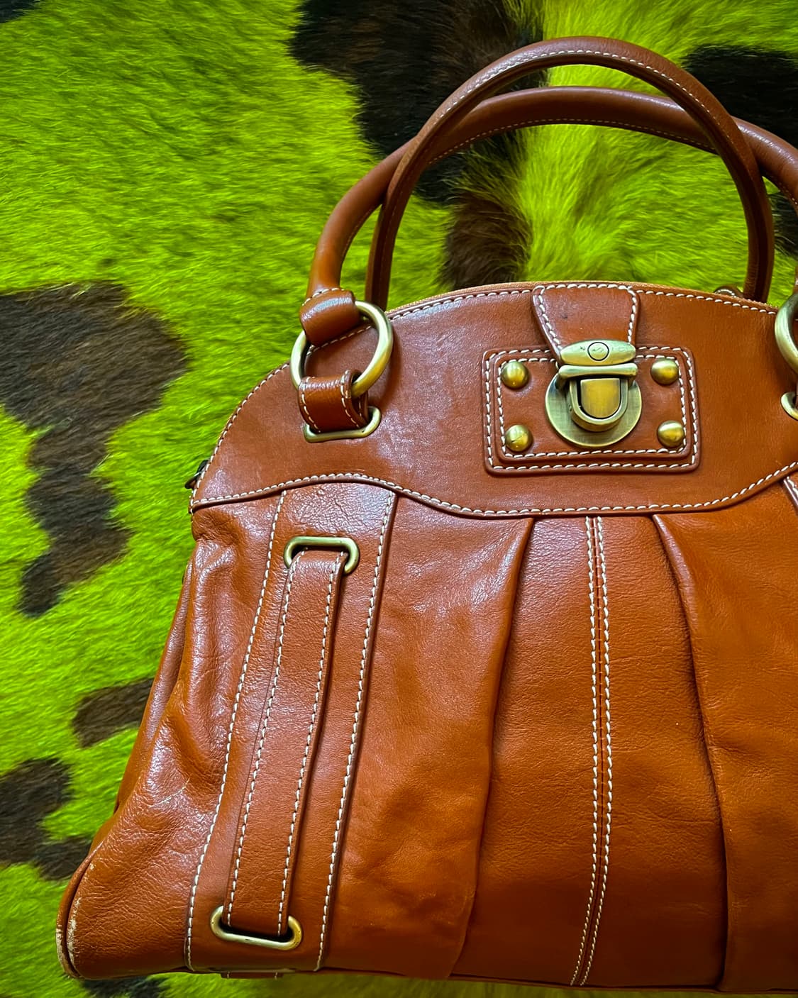 90-00s Old MISSONI Real Leather Tote Bag 상품이미지4