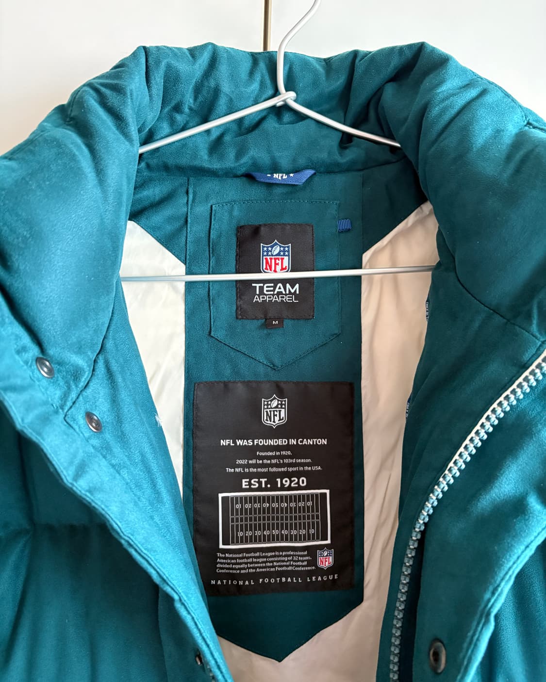[A등급] NFL 컷 스웨이드 다운 패딩, 청록, 95 상품이미지3