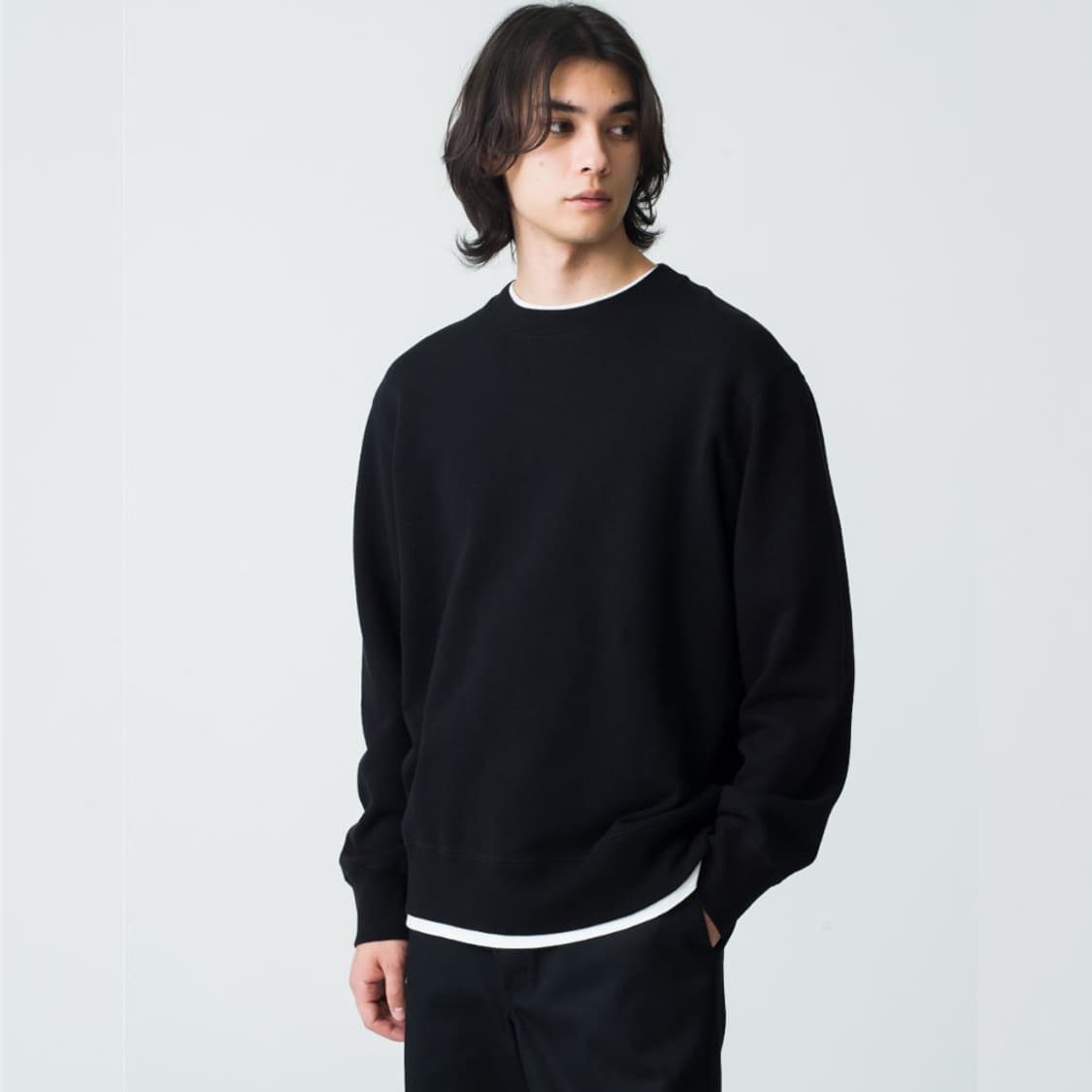 겨울 무지 기모 맨투맨 티셔츠 긴팔티 상품이미지3