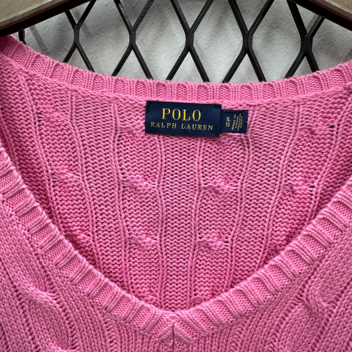 폴로 랄프로렌 케이블 니트 화이트 포니 포인트 라이트핑크 상품이미지6