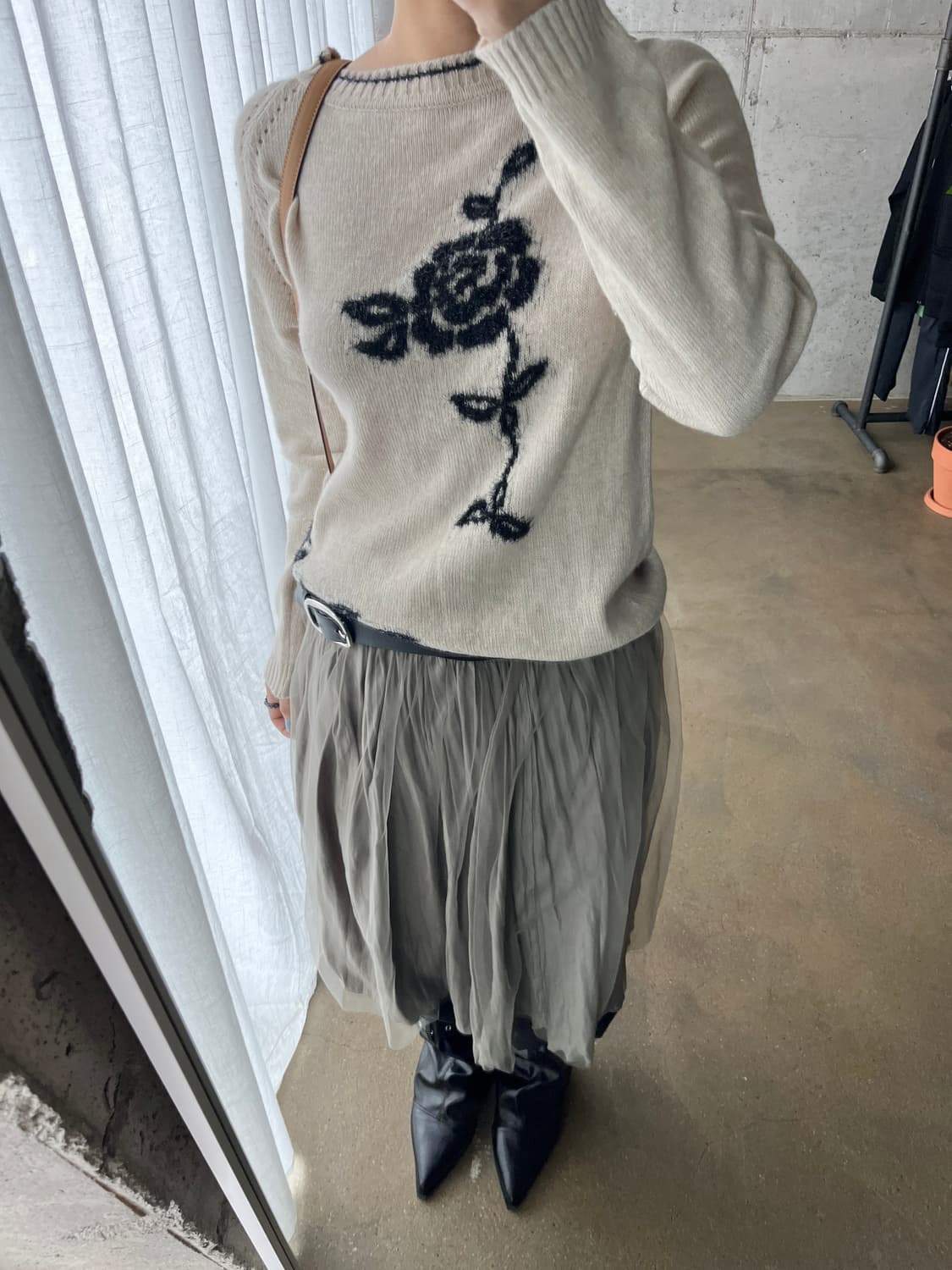 Rope 로페 튤 스커트 라이트 그레이 상품이미지6