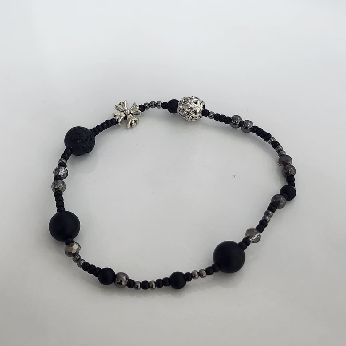 남자 화산석, 십자가 비즈 팔찌 상품이미지3