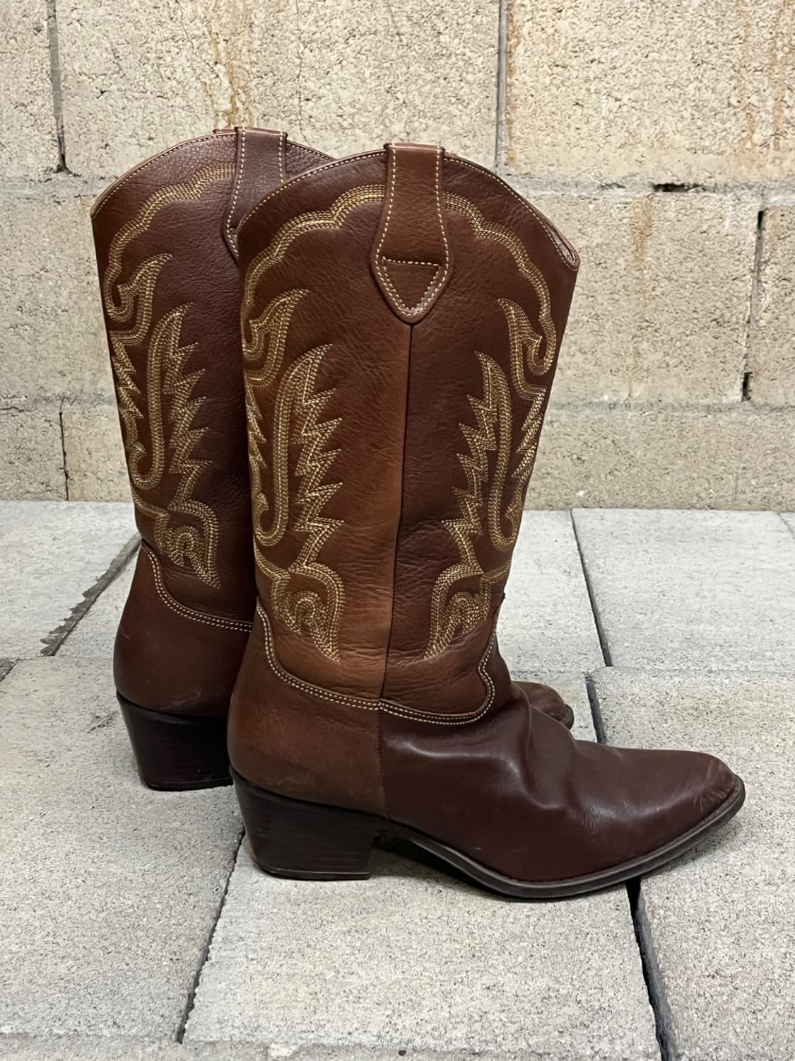 버팔로 브라운 레더 웨스턴 부츠 상품이미지5