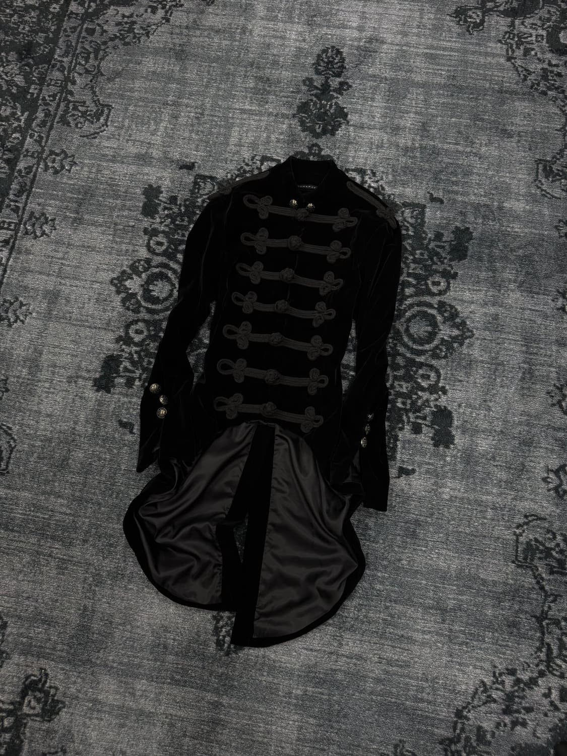 Punk rave gothic napoleon velour coat 상품이미지1