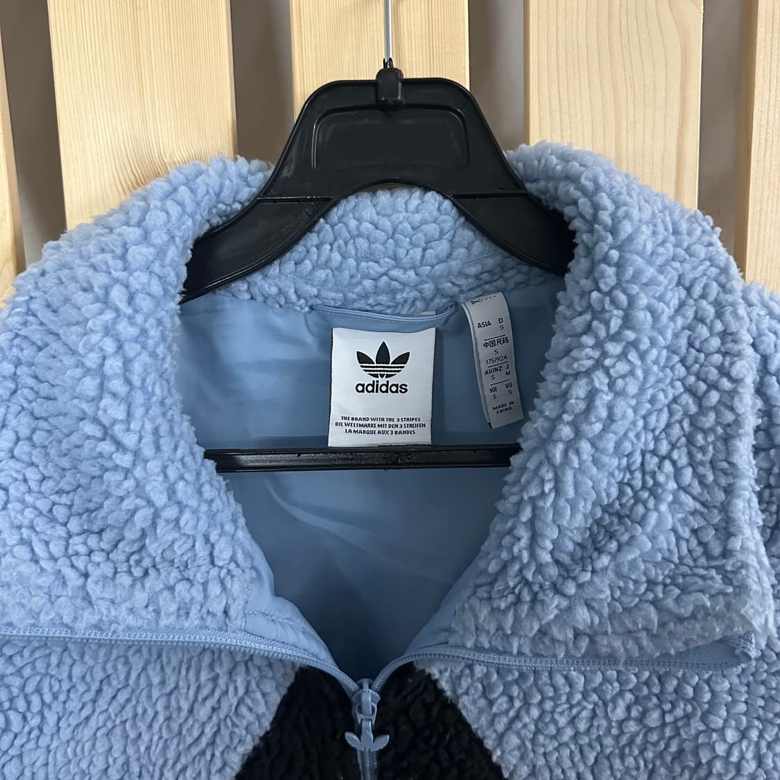 (M) 아디다스 스카이블루 빅로고 쉐르파 플리스 후리스 자켓 상품이미지5