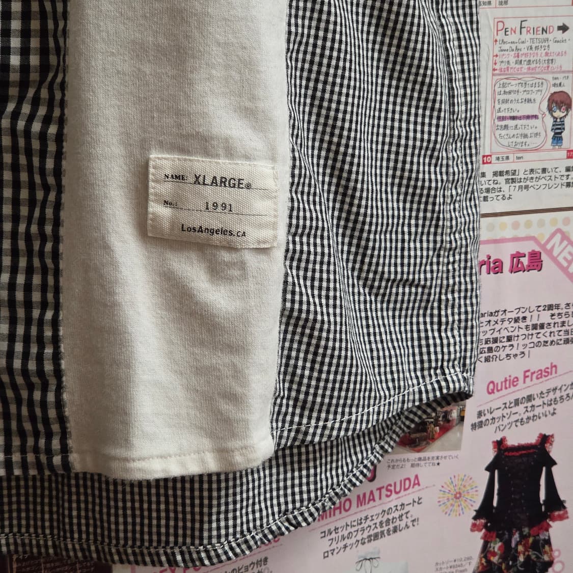 JPN 엑스라지 체크 배색 반팔 셔츠 상품이미지5