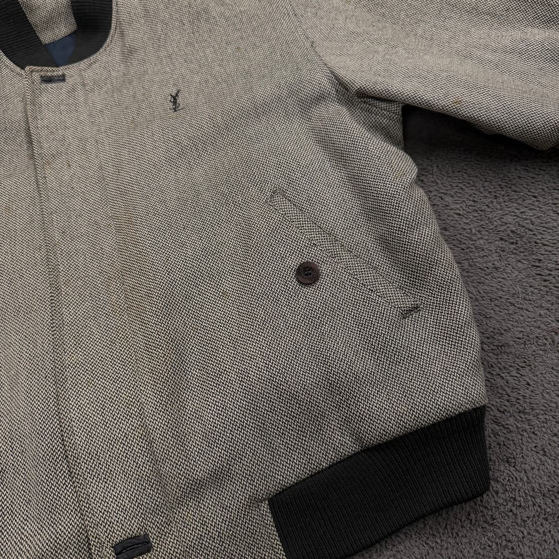 [정품/100] YSL 입생로랑 체크 헤링본 바시티 자켓 상품이미지6