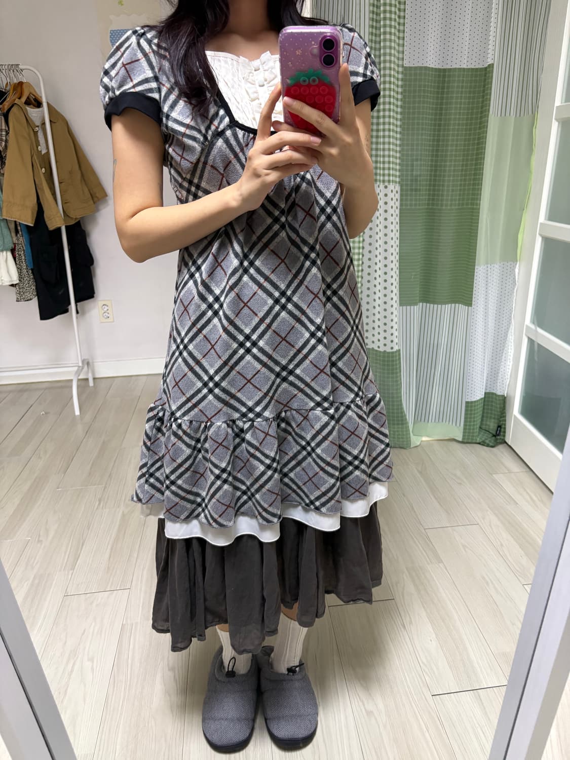 그레이 체크 원피스  상품이미지9