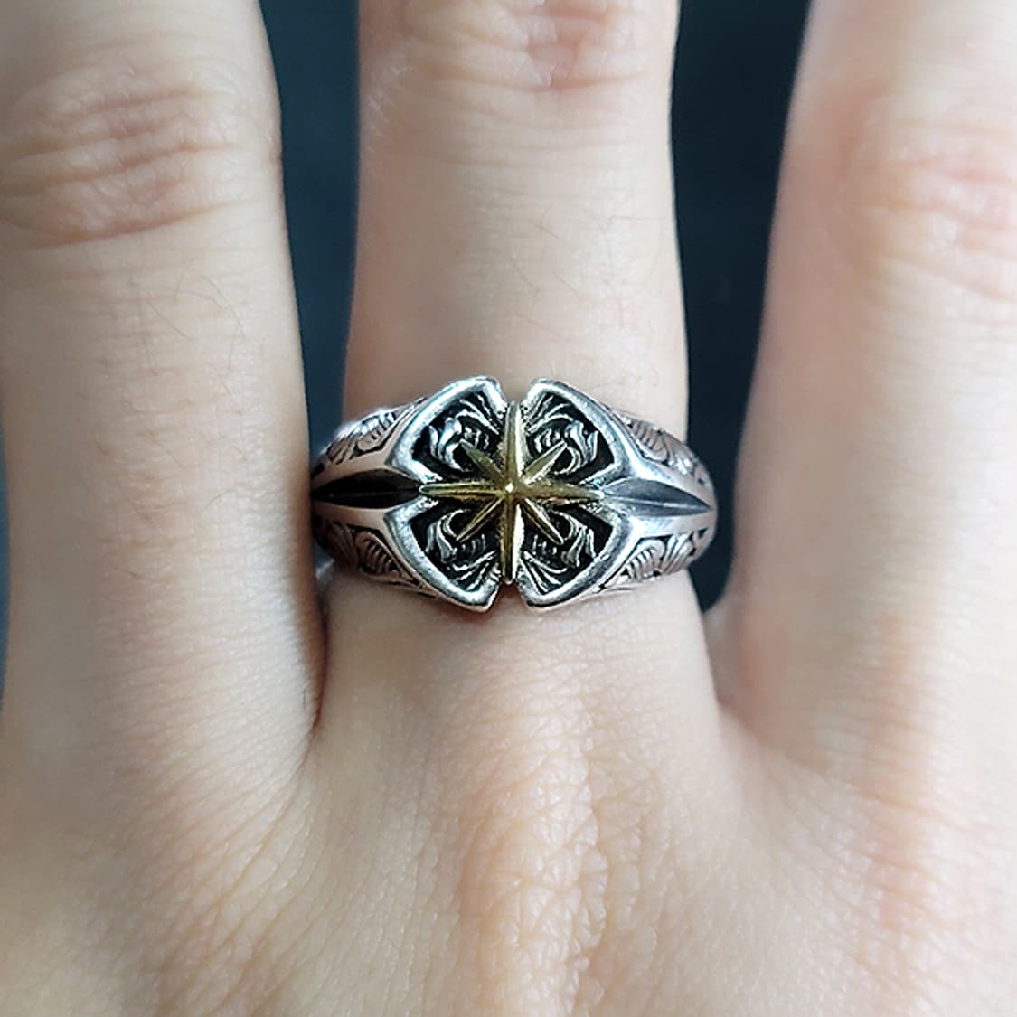 Haren 백동 남자 엔틱 빈티지 명품 고대 별 반지 상품이미지8