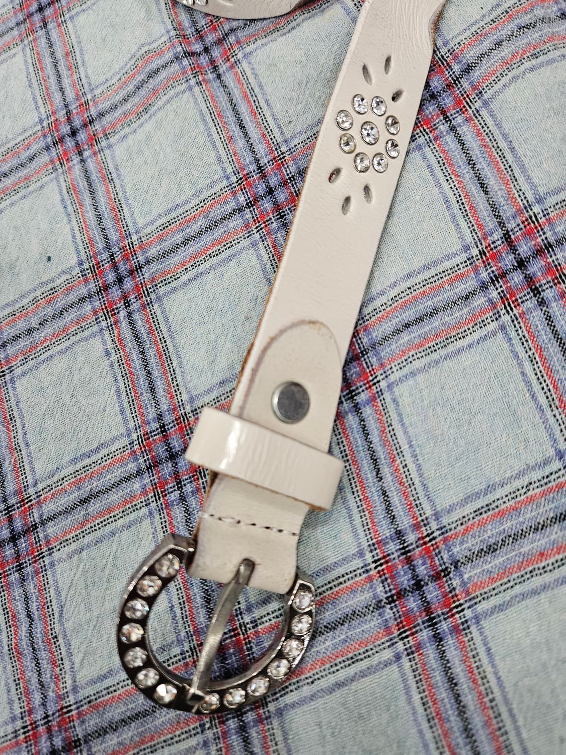 빈티지 웨스턴 스타일 큐빅 장식 가죽 벨트  상품이미지5