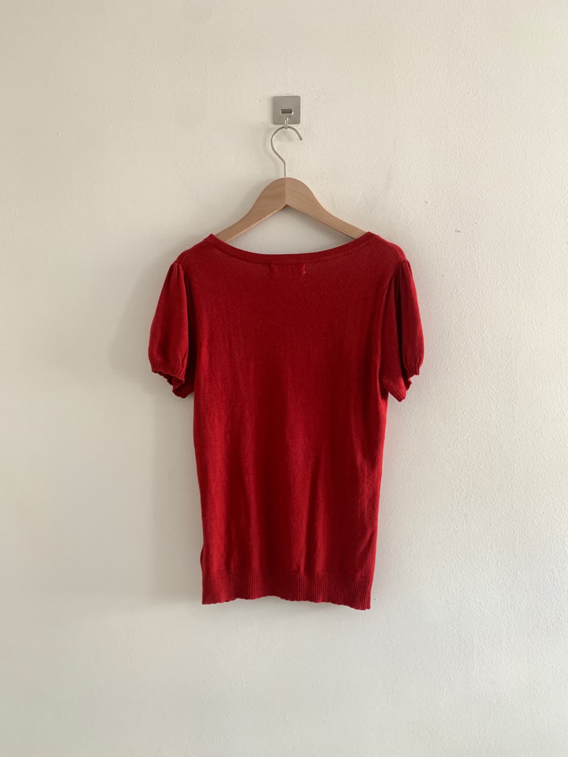 (Vintage)beads u neck knit(red) 상품이미지5
