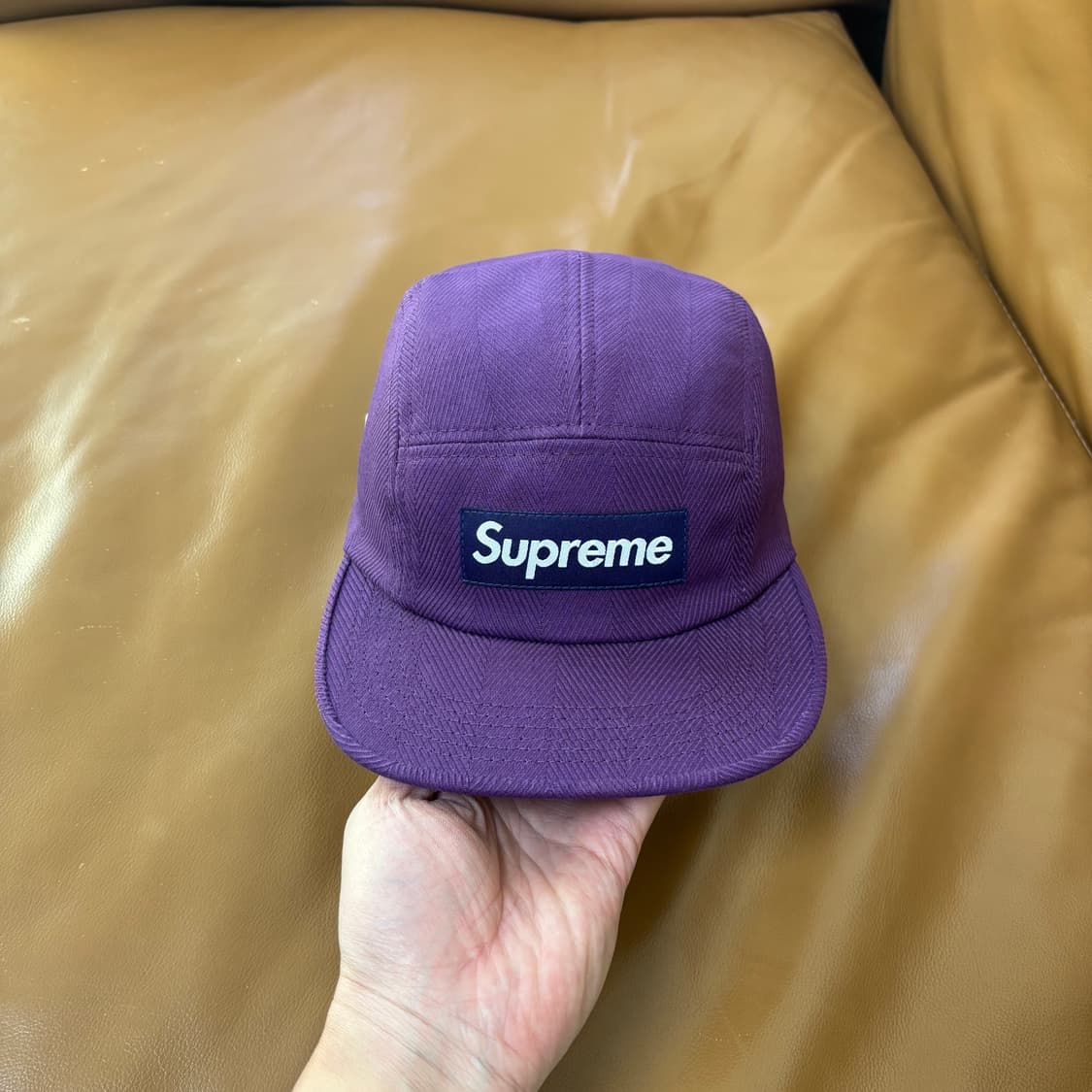 슈프림 캠프캡 모자 박스로고 퍼플 상품이미지2