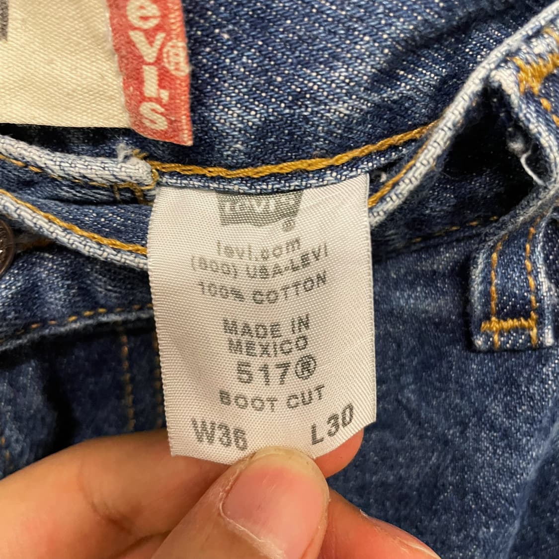 00s 리바이스 517 부츠 컷 디스트로이드 워싱 웨스턴 데님 팬츠  상품이미지8