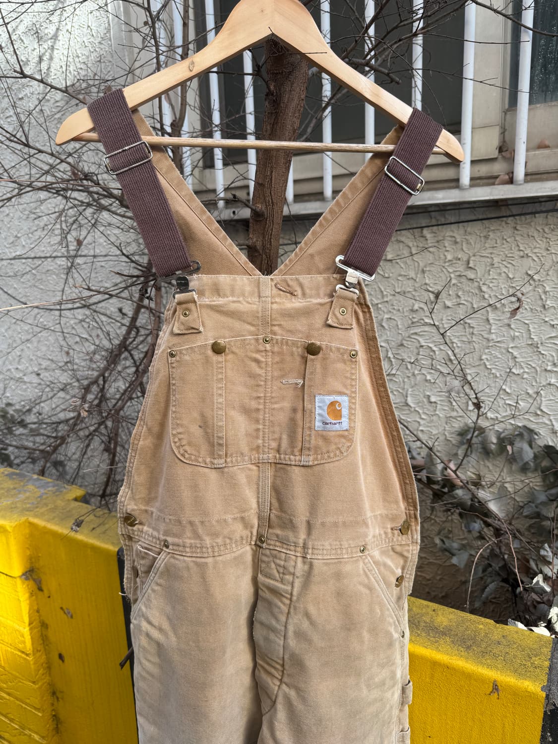 80s usa 칼하트 더블니 오버롤 안감 퀼팅 상품이미지3