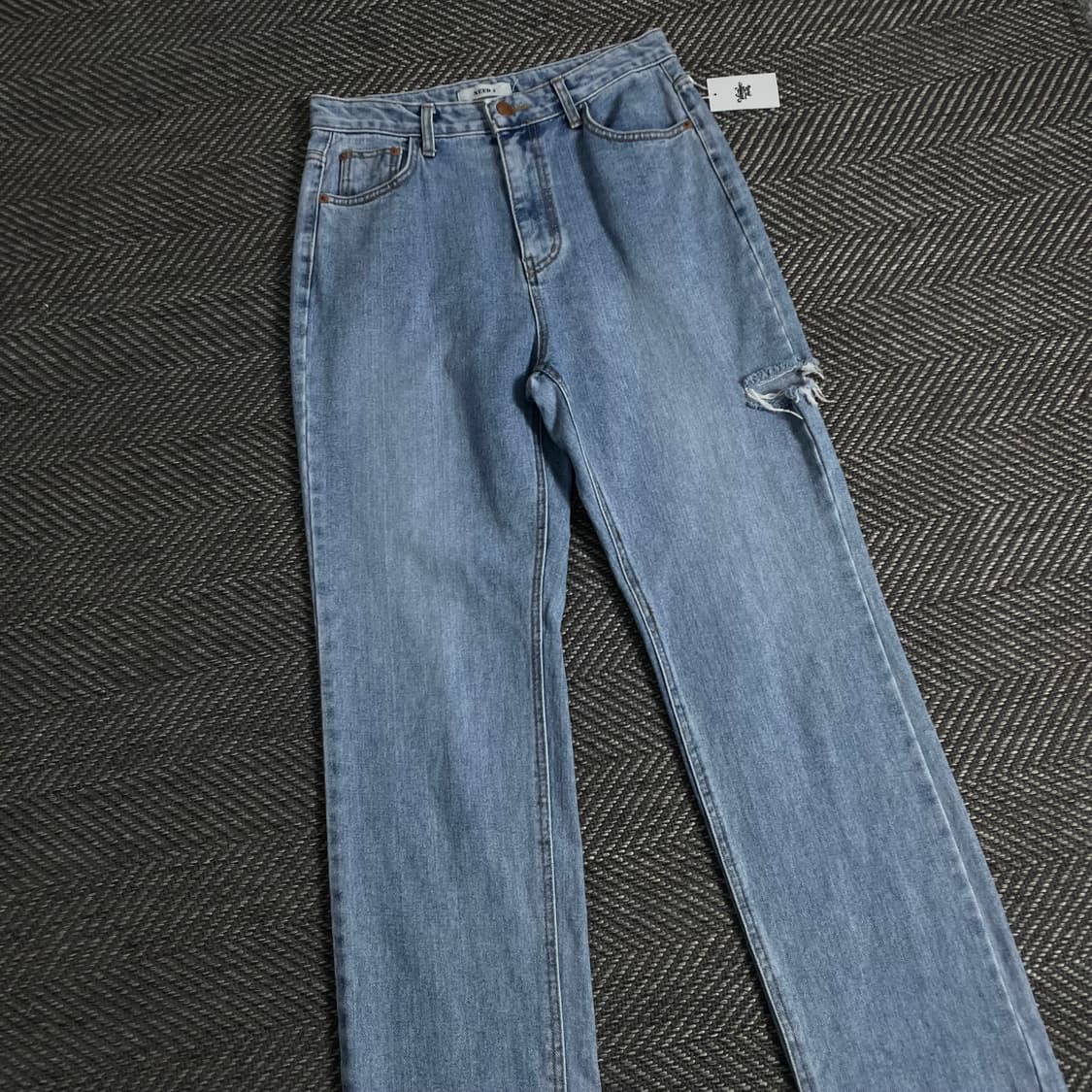 빈티지 우먼스 디스트로이드 슬림 데님 팬츠o 3403 상품이미지3