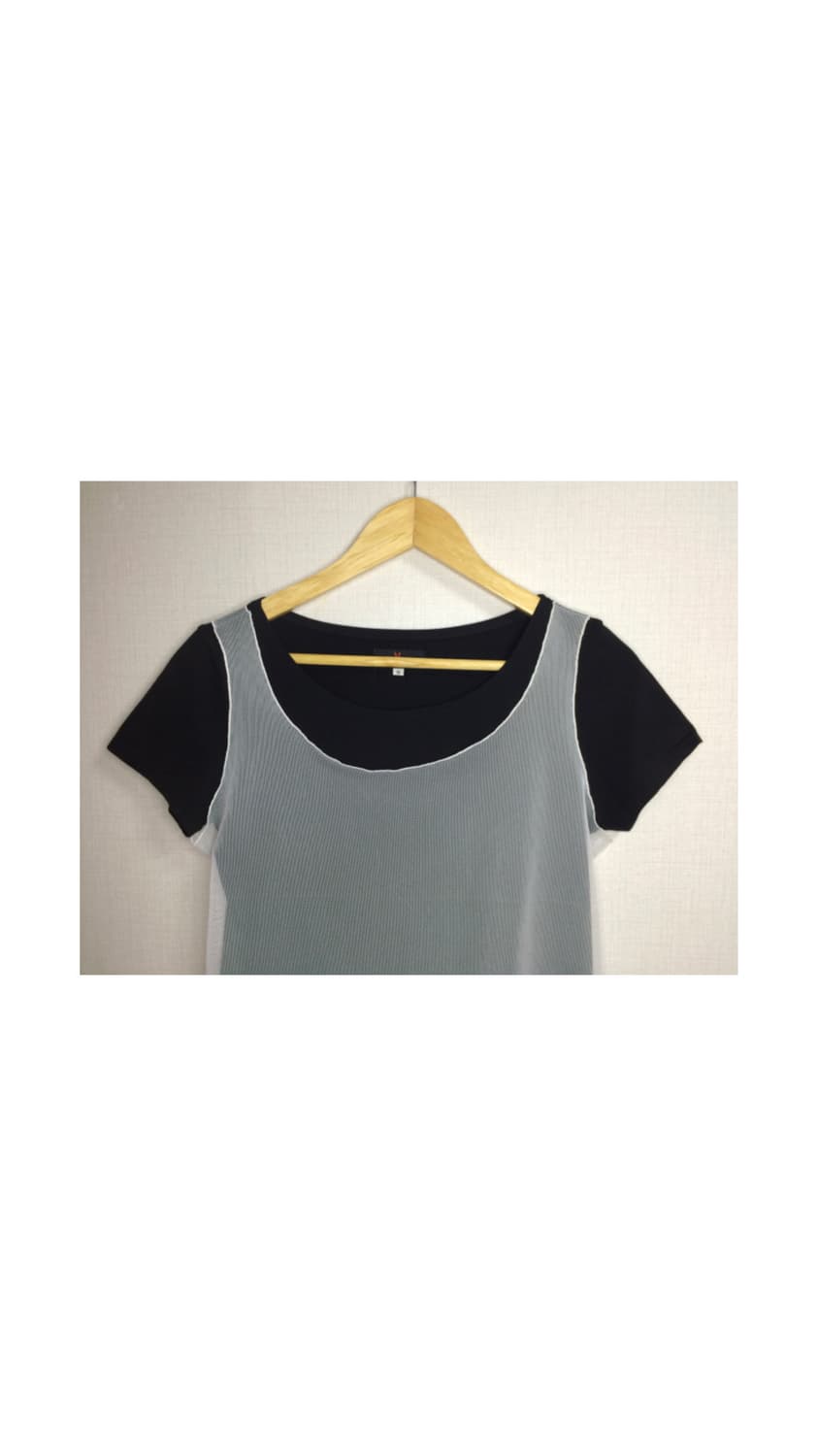 빈티지 메쉬 레이어드 반팔 티셔츠 상품이미지2