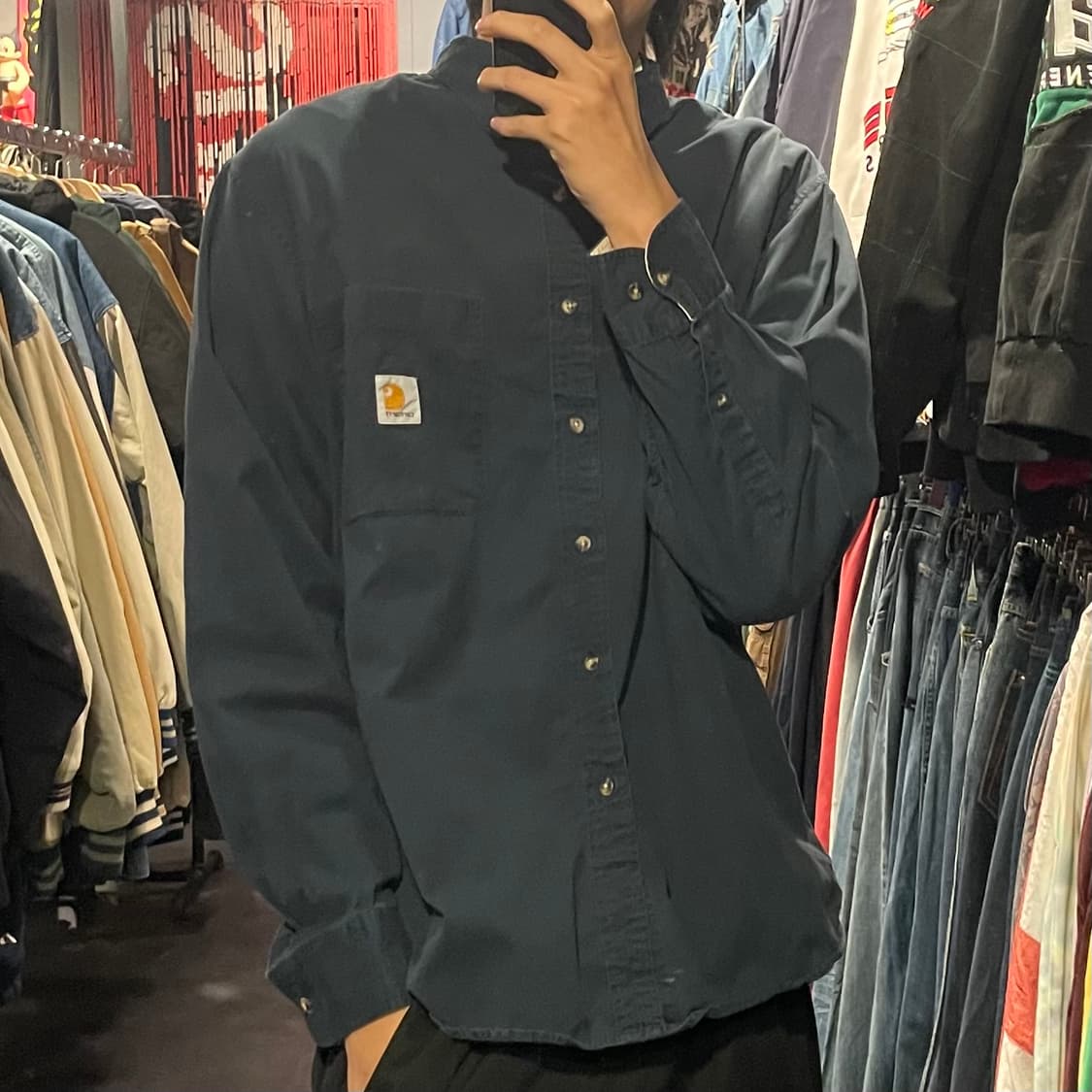 [IM] carhartt 칼하트 네이비 긴팔셔츠 상품이미지3